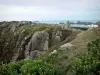 Punta de Grouin - Las rocas, la hierba, la vegetación y senderos