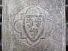 Le Puy-en-Velay - Cité épiscopale - Salle capitulaire, transformée en chapelle des Morts : détail d'une pierre tombale 