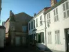 Ré island - Ars-en-Ré: houses of the village and the Seneschal house with an angle turret