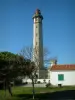 Ré island - The Baleines lighthouse, white house and trees