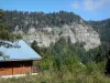 Regionale Natuurpark van de Hoge-Jura - Jura: huisje met uitzicht op de bergen en bossen