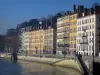 Guide of the Rhône - Lyon - Houses with colourful facades with the Saint Vincent quay and the Saône river