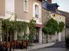 La Roche-Posay - Spa town: café terrace and houses