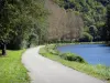 Rochers du Saussois - Rivière Yonne bordée d'arbres, en contrebas du site d'escalade