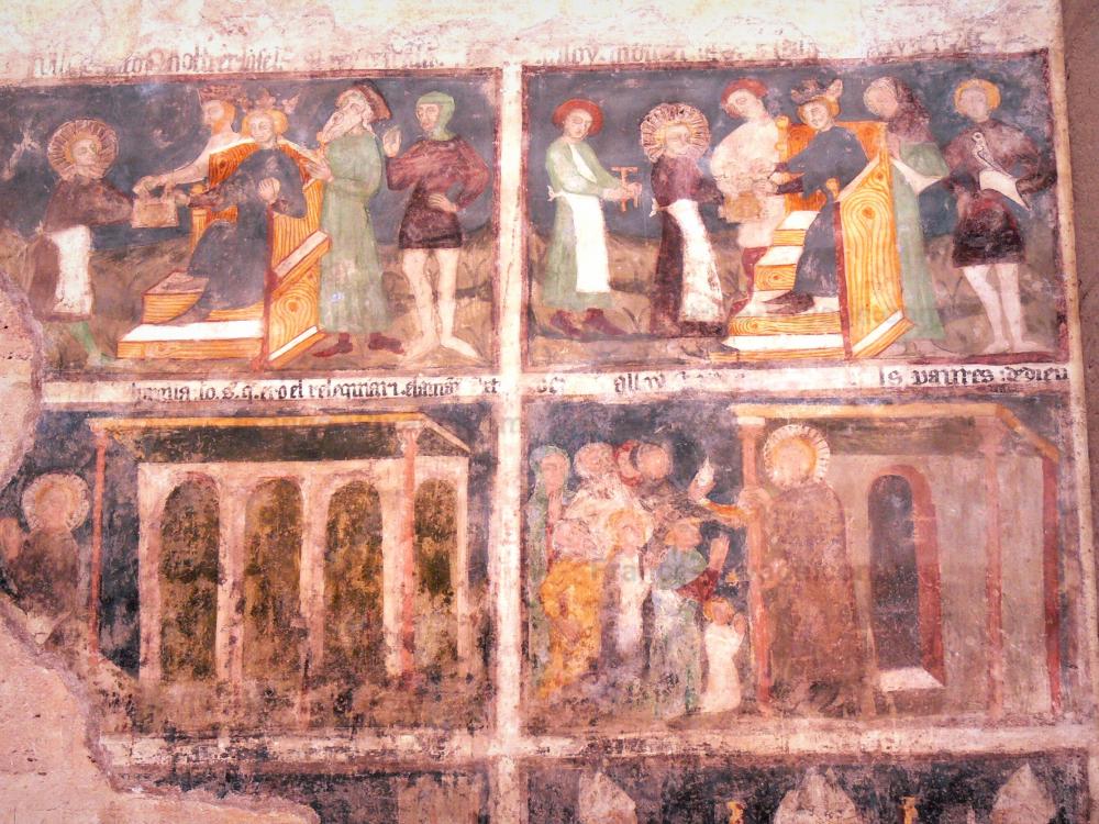 Rodez - Inside Notre-Dame cathedral: mural depicting the life of St. Eloi