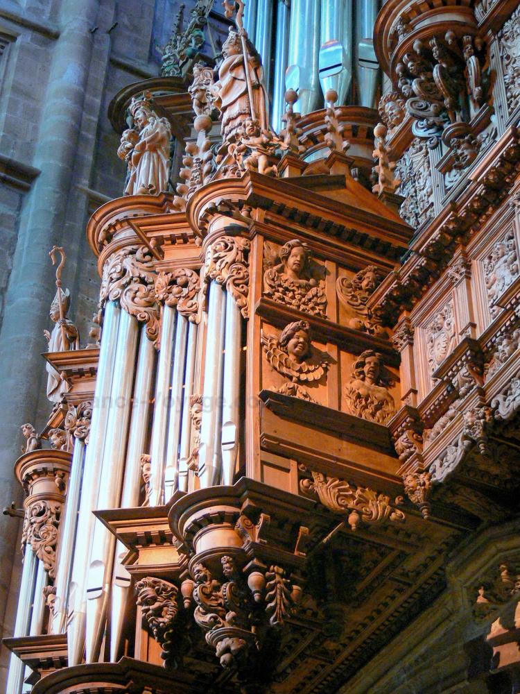 Rodez - Inside Notre-Dame cathedral: organ case
