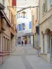 Romans-sur-Isère - Rue piétonne bordée de maisons et magasins