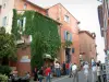Roussillon - Via con il rosso ocra case e negozi