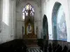 Rue - Inside of the Saint-Esprit chapel of Flamboyant Gothic style: chapel and its altarpiece