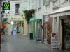 Les Sables d'Olonne - Rua comercial no centro, repleta de casas e lojas