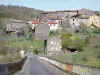 Saint-Arcons-d'Allier - Brug over de rivier de Allier met uitzicht op de huizen van het dorp