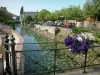 Saint-Calais - Flowered brug over de rivier de Anille