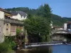 Saint-Céré - Maisons au bord de la rivière (la Bave), en Quercy