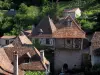 Saint-Cirq-Lapopie - Huizen van het dorp in de Lot vallei in Quercy