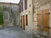 Saint-Clar - Facades of houses in the bastide fortified town 