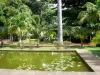 Saint-Denis - Bacia, palmeiras e árvores exóticas do Jardim Estadual