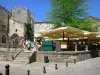 Saint Emilion - Restaurante terraço monolítico praça da igreja