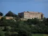 Saint-Félix-Lauragais - Schloß, Befestigungsanlage und Bäume, im Pays de Cocagne