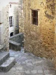 Saint-Montan - Strada fiancheggiata da case in pietra