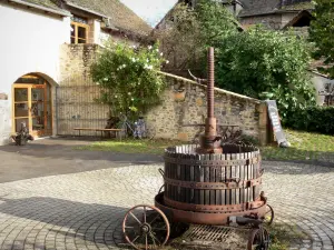 Sainte-Eulalie-d'Olt - Platz versehen mit einer Kelter