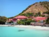 Les Saintes - Plage et maisons au bord de la mer