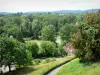 Sauveterre-de-Bearn - Vista do Gave d'Oloron em um cenário verde