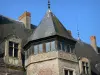 Schloss La Palice - Dachfenster und Treppenturm des Schlosses; in Lapalisse