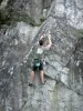 Schluchten von Saulges - Ausübung des Klettersports an der Steilwand eines Felsens