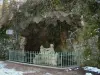 Seine sources - Artificial cave, with nymphaeum statue, housing the main source of the Seine