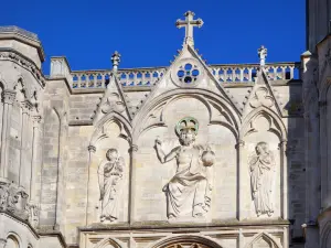 Sens - Detail of the west facade of St. Stephen's Cathedral