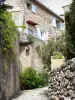 Simiane-la-Rotonde - Ruelle et maison du village provençal