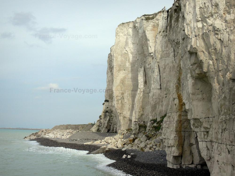 Guide de la Somme - Paysages de Picardie - Falaise de craie et mer (la Manche), à Ault