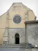 Sorde-l'Abbaye - Portail ouest et façade de l'église abbatiale Saint-Jean de Sorde