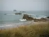 Sulco de Talbert - Talbert sulco, vista das rochas circundantes e mar agitado (La Manche)