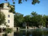 Tal der Charente - Wassermühle, Fluss Charente und Bäume; in Saint-Simeux