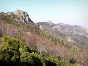 Tanargue massif - Regional Natural Park of the Ardèche Mountains: view from the Col de Meyrand pass