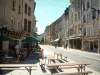 Thionville - Cafe terraces, street, shops and houses in the city