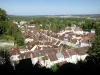 Tonnerre - Uitzicht op de daken van de oude stad en het omliggende groene landschap vanaf het terras van de kerk Saint-Pierre