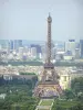 Tour Eiffel - Vue sur la tour Eiffel, le Champ-de-Mars, le Trocadéro et la Défense depuis le sommet de la tour Montparnasse