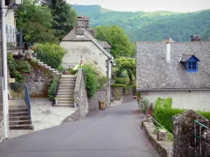 Tournemire und das Schloss von Anjony - Straße und Häuser des mittelalterlichen Dorfes