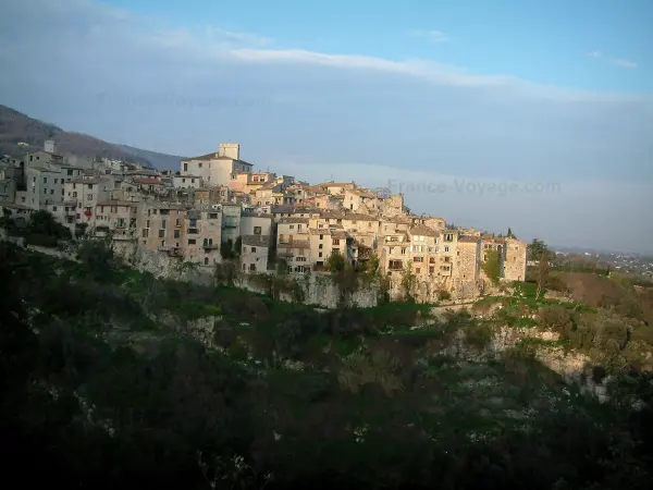 Tourrettes-sur-Loup - General view of the hilltop village surrounded by forest