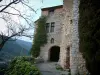 Tourrettes-sur-Loup - Casas de piedra, porche y el árbol