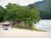 Treignac - Lake beach Bariousses in a green