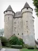 Val castle - Medieval fortress with its machicolated towers with pepper-roofs