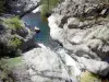Vale do Volane - Parque Natural Regional de Monts d'Ardèche: rio Volane forrado com pedras