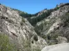 Vale do Volane - Parque Natural Regional dos Monts d'Ardèche: estrada que cruza o vale