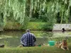 Vale de Yerres - Pescador com seu cachorro no rio Yerres