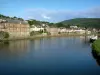 Vallée de la Meuse - Parc Naturel Régional des Ardennes : fleuve Meuse et façades de la ville de Monthermé