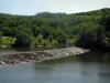 Vallei van de Lot - River (Lot) en bomen, in de Quercy