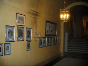 Vaux-le-Vicomte城堡 - 城堡内部：走廊装饰着画作